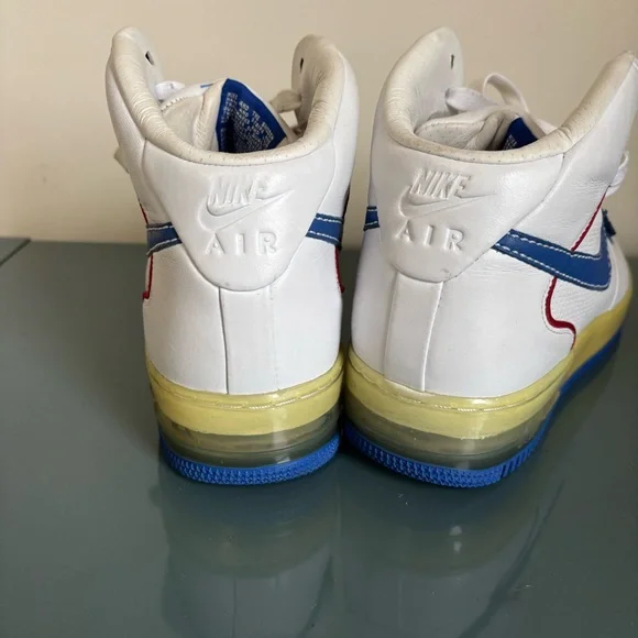 Nike Air Force 1 Mid Supreme Max Air CB Barkley•Size 9•White Blue Red•Rare• - Picture 5 of 16
